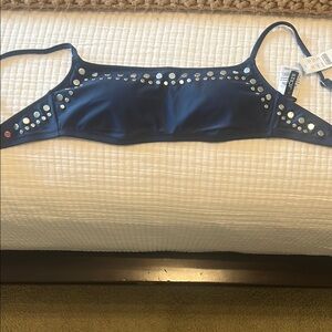 J.Crew Studded Navy Bikini Top